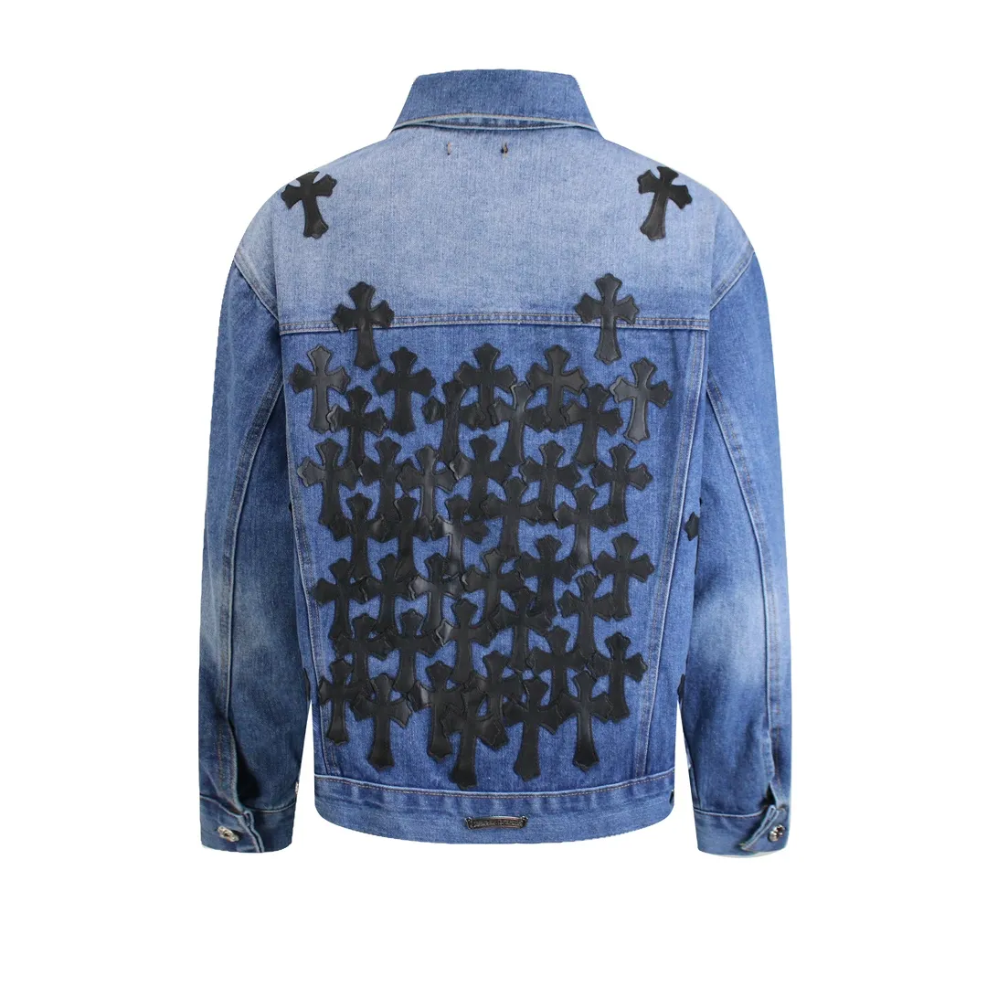 P320 Chrome Hearts Chrome Hearts Gradient Washed and Pasted Heavy Duty Leather Denim Jacket. A god-level item. A super popular product. Made with top-notch heavy industry. A must-have magic weapon to hit the streets. Couple style. [Top heavy industry fashionable design] Consistently high-street luxury style. Speaking of this style, the Zangyin family and GU family are definitely the leading representative brands. Especially the Zangyin family has really achieved a state-of-the-art effect in creating high-street style. The color system of this model is made of unique washed materials. It is already quite eye-catching. It is decorated with pink patchwork cross flowers, which cleverly highlights the charm of the brand. Secondly, this model uses classic The classic high-waist cutting design highlights the long legs and fashionable temperament of the upper body. The brand is highly recognizable and the slim fit configuration is more suitable for daily wear. It is a product that interprets personality, fashion, and specifications at a glance. This single product is enough to make any fan excited. It can be a white T-shirt for youthful preppy style, or a tight suspender for lady style. It has strong matching ability and can be easily controlled by men.  [Materials and craftsmanship] Needless to say, this point goes without saying. As an excellent craftsman brand, Zangyin’s requirements for details and craftsmanship are really perfect. The washed color of this model has gone through so many processes, not to mention the embellishment of denim appliques. It is also purely hand-made and sewn. Just like what they believe in, only hand-made things have soul and have the meaning of wear. A top-notch heavy-duty fashionable denim item, I look forward to your perfect interpretation! !  Color: Dark blue Size: M L XL Length Sleeve length Shoulder width Chest M 68 59 61 134 L 69 60 62 138